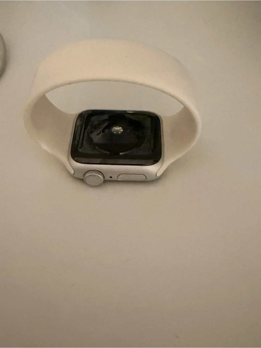 Apple Silver Smartwatch with White Band